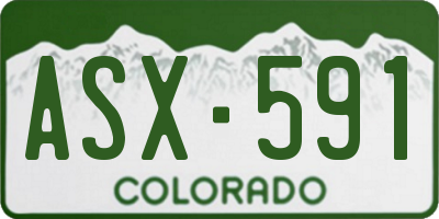 CO license plate ASX591