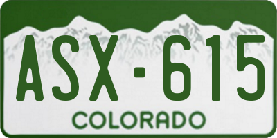CO license plate ASX615