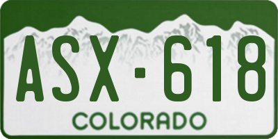 CO license plate ASX618
