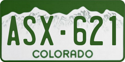 CO license plate ASX621