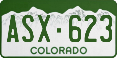 CO license plate ASX623