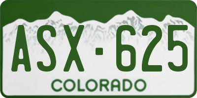 CO license plate ASX625