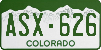 CO license plate ASX626