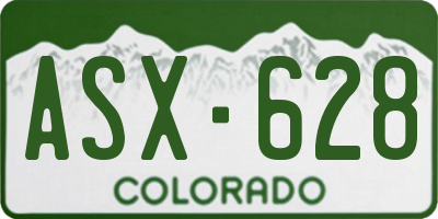 CO license plate ASX628