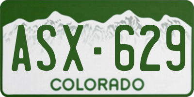 CO license plate ASX629