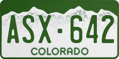 CO license plate ASX642