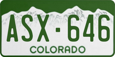 CO license plate ASX646