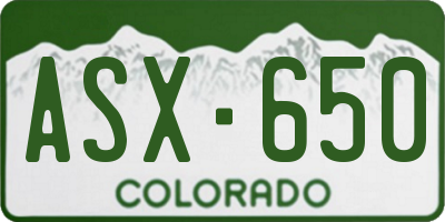 CO license plate ASX650