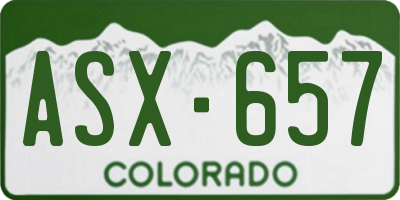 CO license plate ASX657