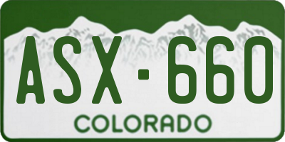 CO license plate ASX660