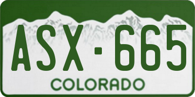 CO license plate ASX665