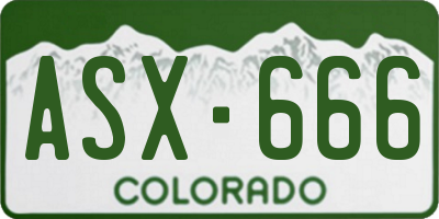 CO license plate ASX666