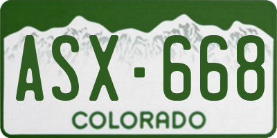 CO license plate ASX668