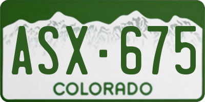 CO license plate ASX675