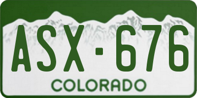CO license plate ASX676