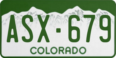 CO license plate ASX679