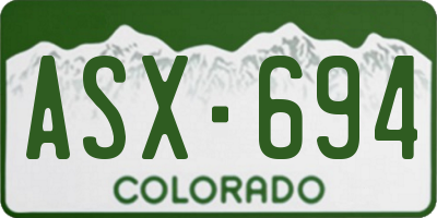 CO license plate ASX694