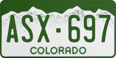 CO license plate ASX697