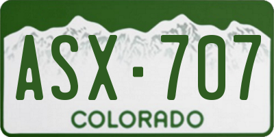 CO license plate ASX707