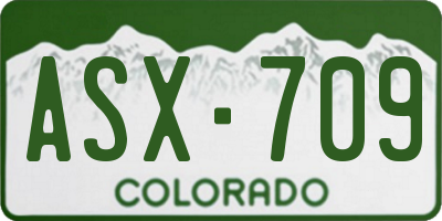 CO license plate ASX709