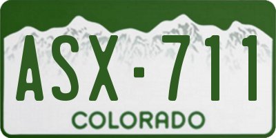 CO license plate ASX711