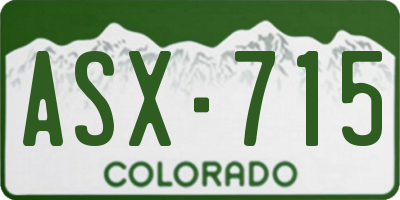 CO license plate ASX715