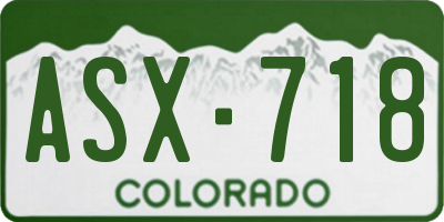 CO license plate ASX718