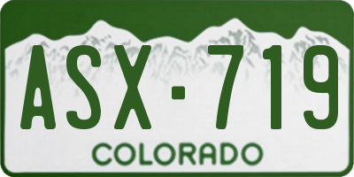 CO license plate ASX719