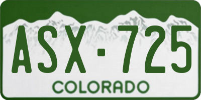CO license plate ASX725