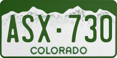 CO license plate ASX730