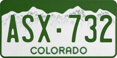 CO license plate ASX732