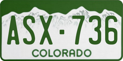 CO license plate ASX736