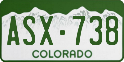 CO license plate ASX738