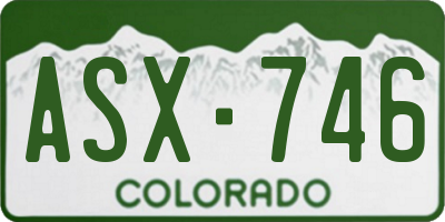 CO license plate ASX746