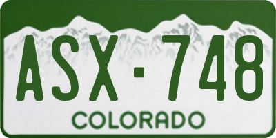CO license plate ASX748
