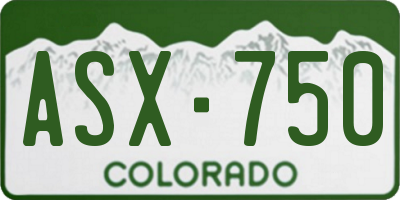 CO license plate ASX750