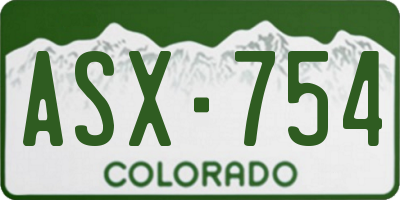 CO license plate ASX754