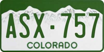 CO license plate ASX757
