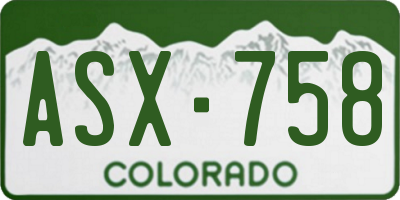 CO license plate ASX758