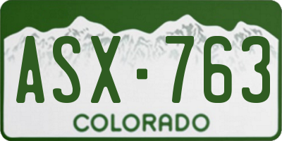 CO license plate ASX763