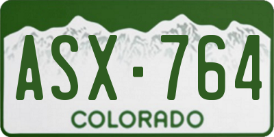 CO license plate ASX764