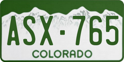 CO license plate ASX765