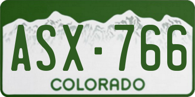 CO license plate ASX766