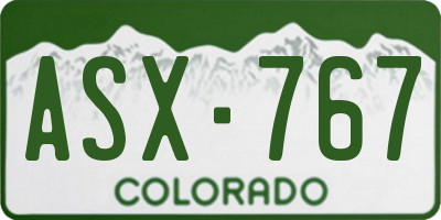 CO license plate ASX767
