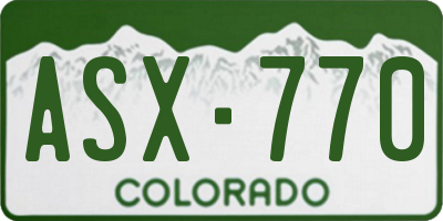 CO license plate ASX770