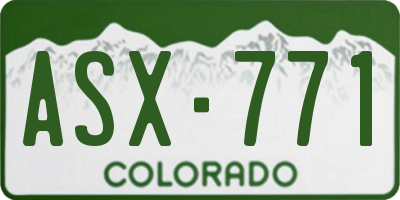 CO license plate ASX771