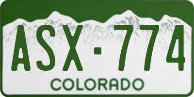 CO license plate ASX774