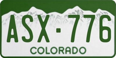 CO license plate ASX776