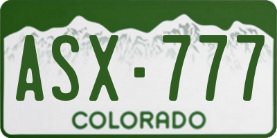 CO license plate ASX777