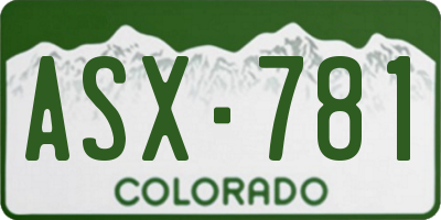 CO license plate ASX781